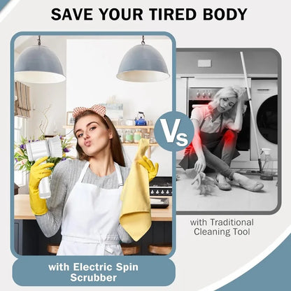 Multifunctional Electric Spin Scrubber Cleaning Brush Electric Bathroom Cleaning Brush Power Scrubber with 5 Replaceable Heads